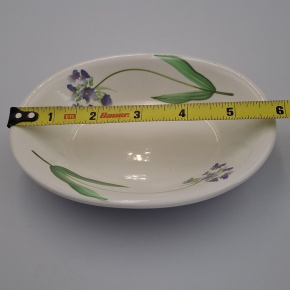 Springmaid Royale Lily of the Nile Ceramic Bathroom Soap Dish Set Of 2 Purple - Picture 7 of 8